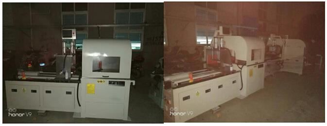 鋁型材切割機(jī)DS-A800用于汽車坐墊支架切割，精度15個(gè)絲，粗糙度2A